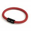 Bracelet avec fermoir magnétique noir mat et câble RT94 (effet soie Red Devil)