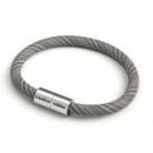 Armband mit mattsilbernem Magnetverschluss und Textilkabel ERC37