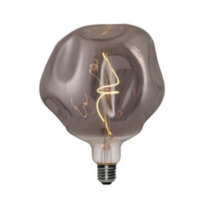 Lampadina LED Globo G180 Bumped Smoky filamento Spirale 5W E27 Dimmerabile 1800K