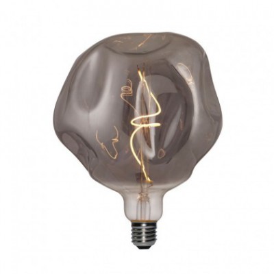 Rauchige bumped LED-Glühbirne Globe G180 Spiralfaden 5W E27 Dimmbar 1800K