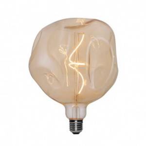 Ampoule LED Globe Dorée Cabossée G180 Filament en Spiral 5W E27 Dimmable 1800K