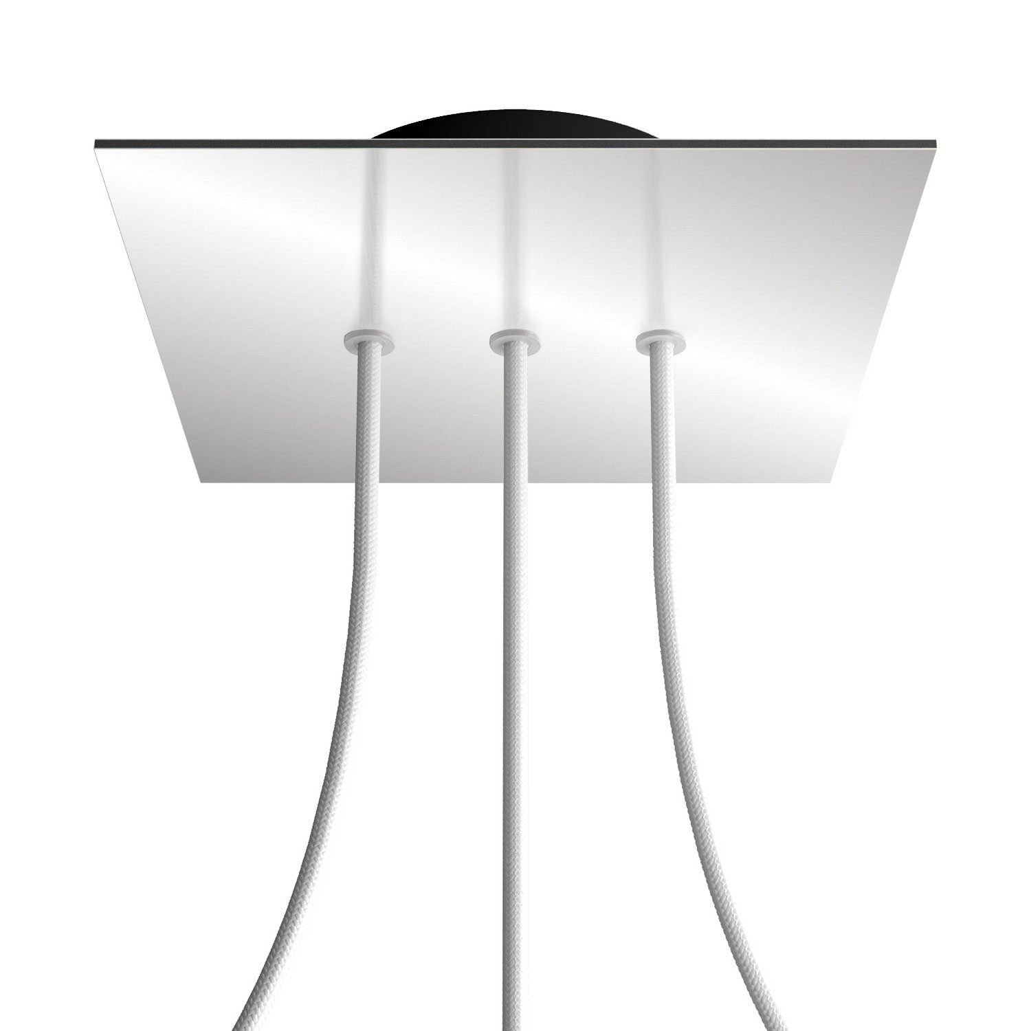 Quadratisches 3 Inline-Löcher und 4 Seitenlöchern Lampenbaldachin, Rose-One-Abdeckung, 200 mm