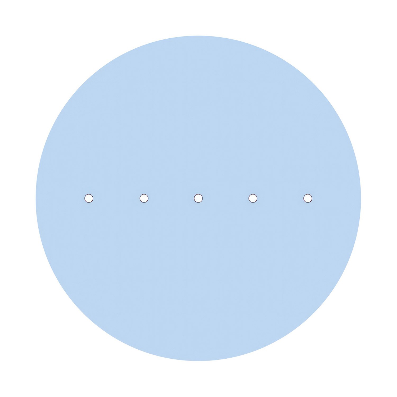 Rosace XXL Rose-One rond de 400 mm de diamètre avec 5 trous alignés et 4 trous latéraux