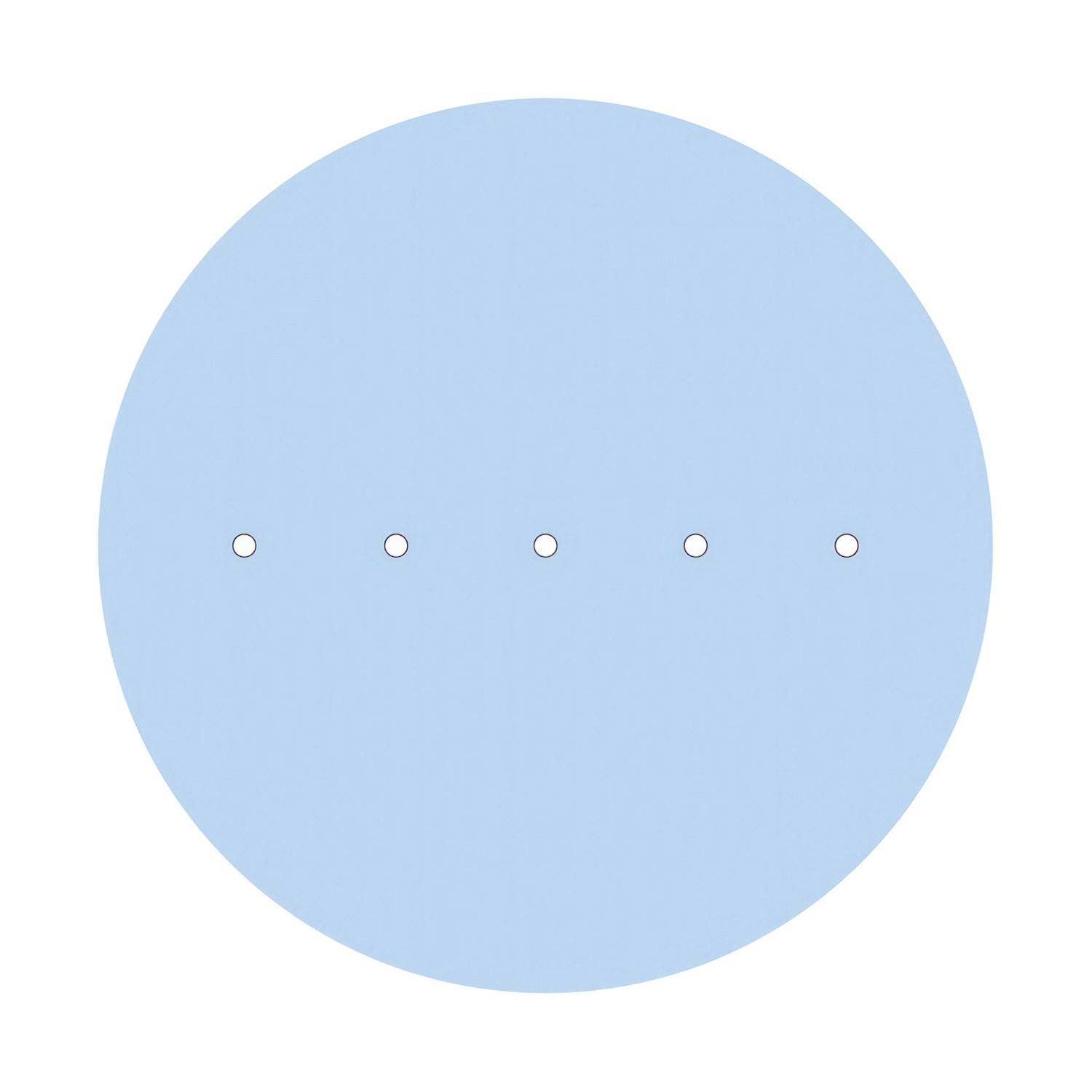 Rosace XXL Rose-One rond de 400 mm de diamètre avec 5 trous alignés et 4 trous latéraux