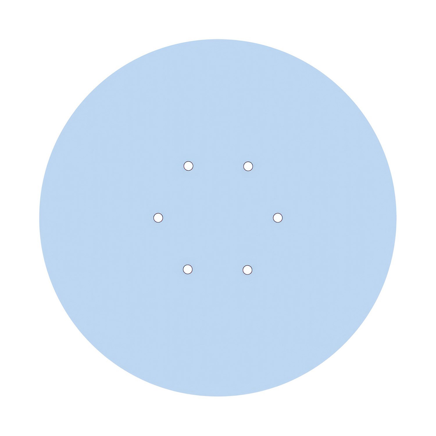 Rosace XXL Rose-One rond de 400 mm de diamètre avec 6 trous et 4 trous latéraux
