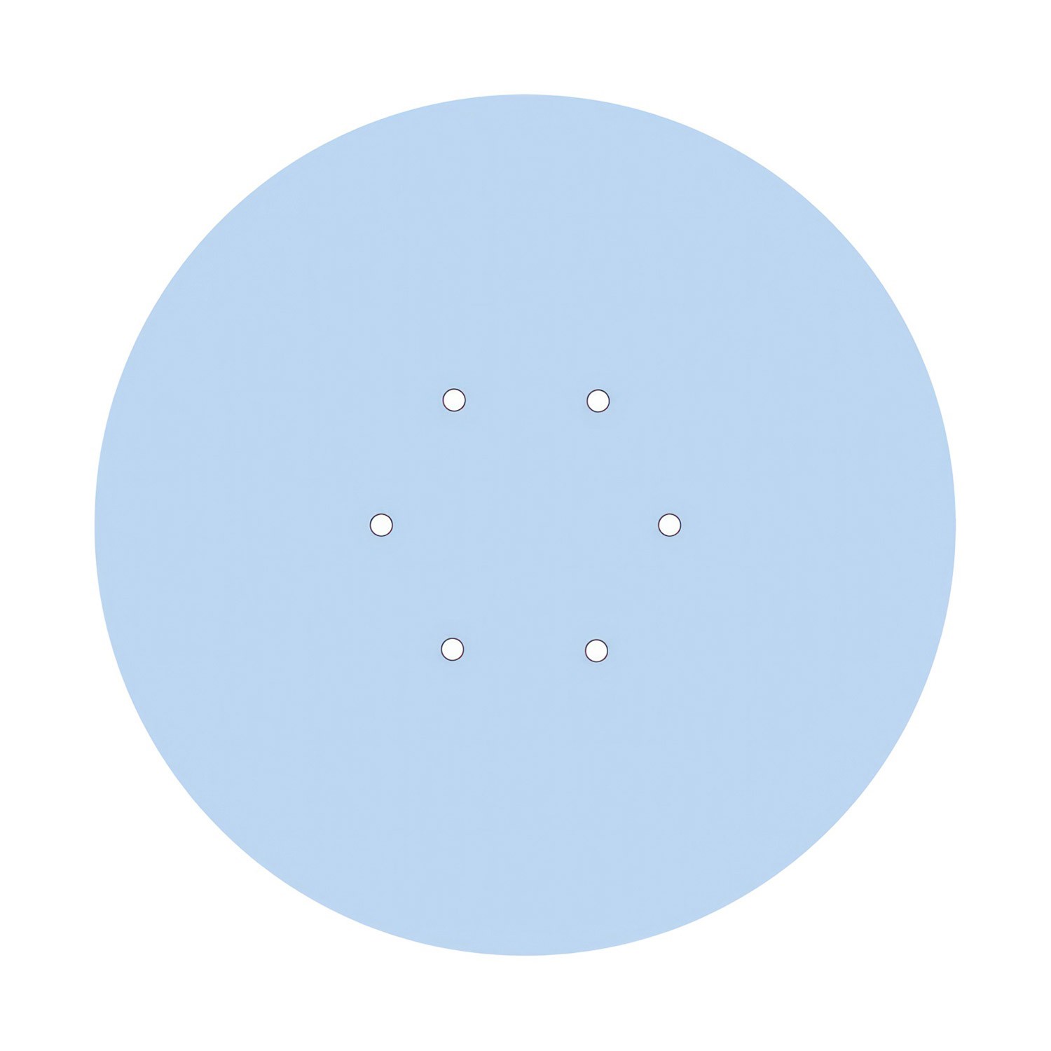 Rosace XXL Rose-One rond de 400 mm de diamètre avec 6 trous et 4 trous latéraux