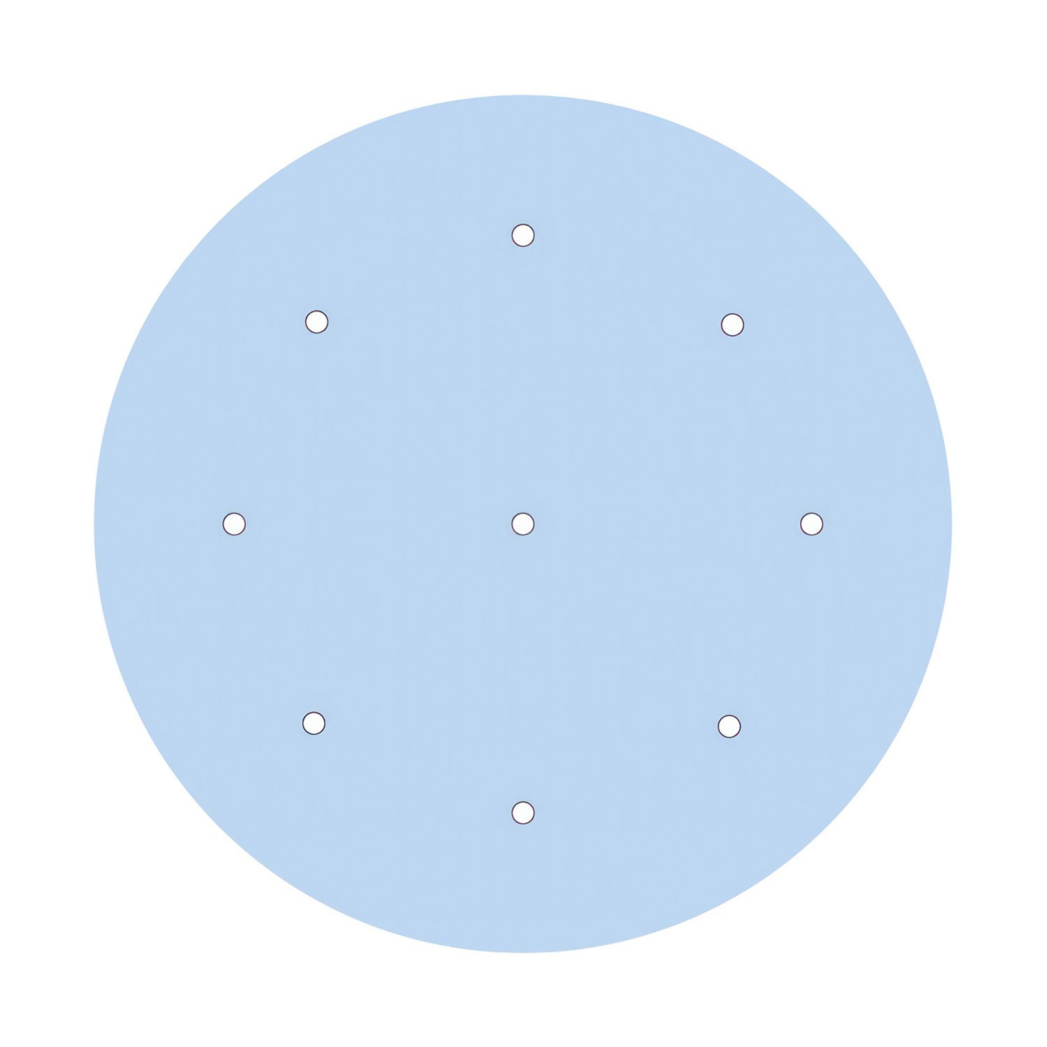 Rosace XXL Rose-One rond de 400 mm de diamètre avec 9 trous et 4 trous latéraux