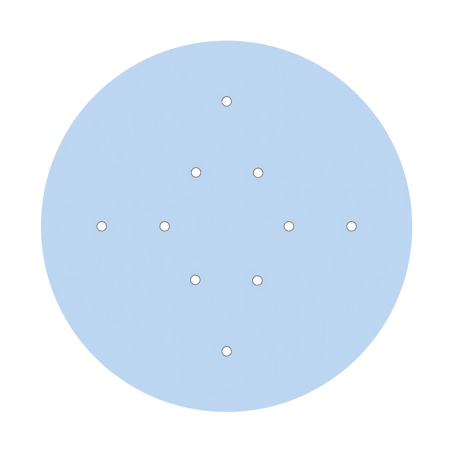 Rosace XXL Rose-One rond de 400 mm de diamètre avec 10 trous et 4 trous latéraux