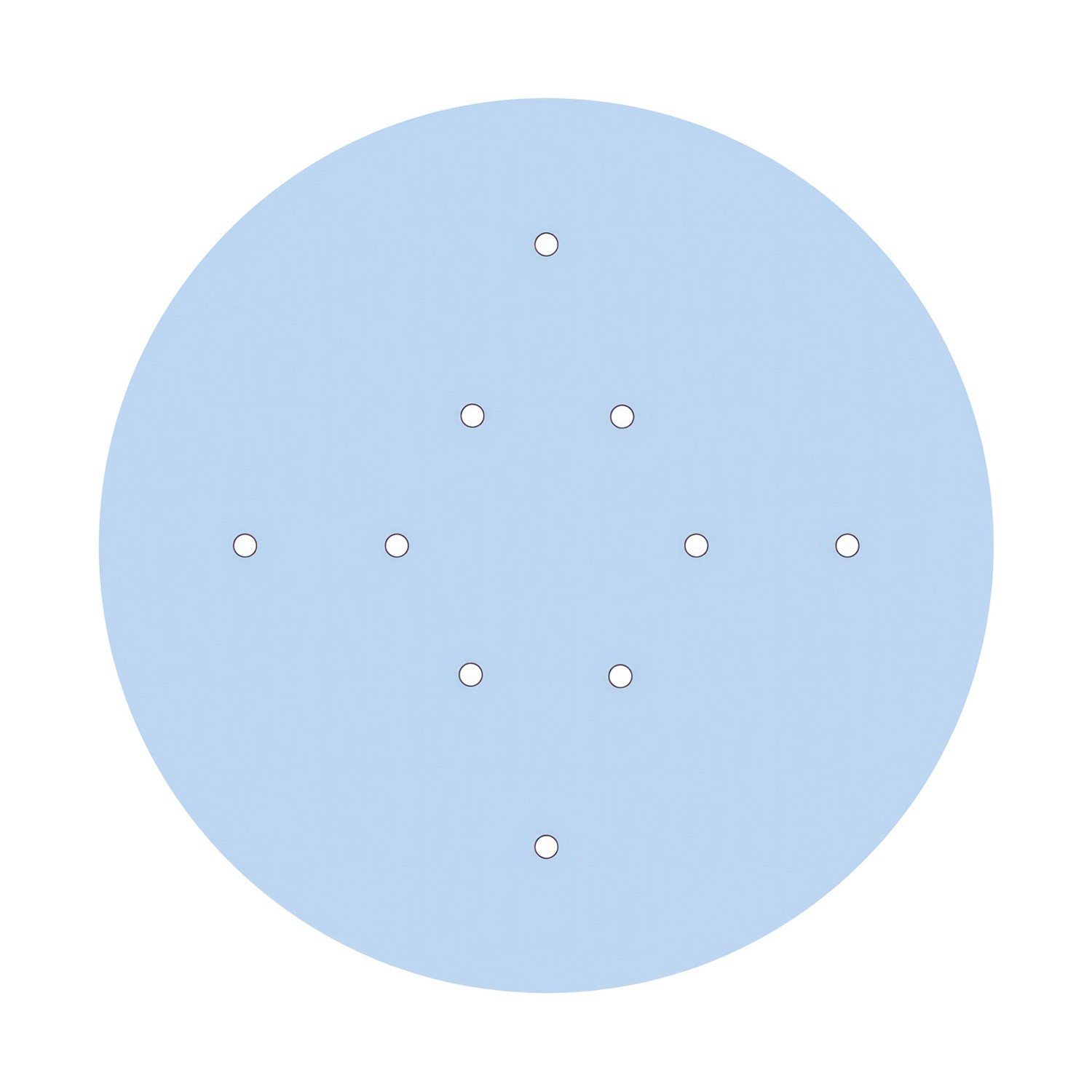 Rosace XXL Rose-One rond de 400 mm de diamètre avec 10 trous et 4 trous latéraux