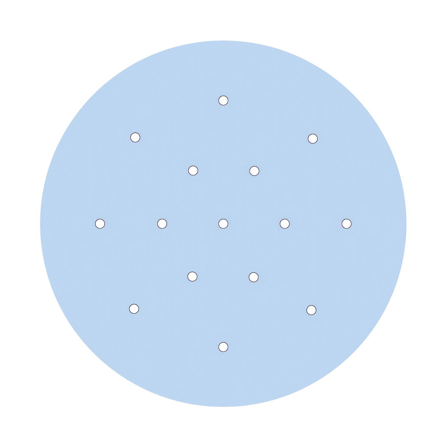Rosace XXL Rose-One rond de 400 mm de diamètre avec 15 trous et 4 trous latéraux