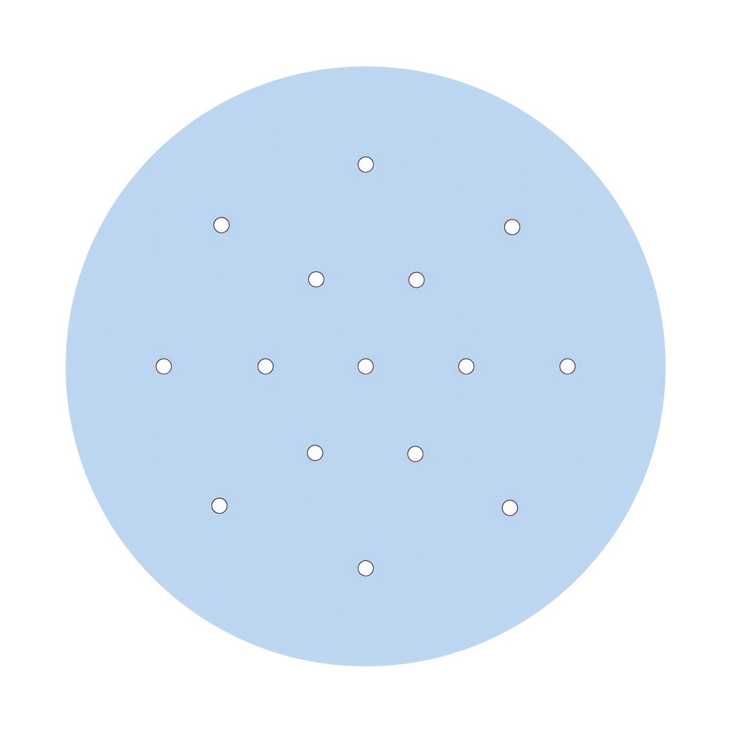 Rosace XXL Rose-One rond de 400 mm de diamètre avec 15 trous et 4 trous latéraux