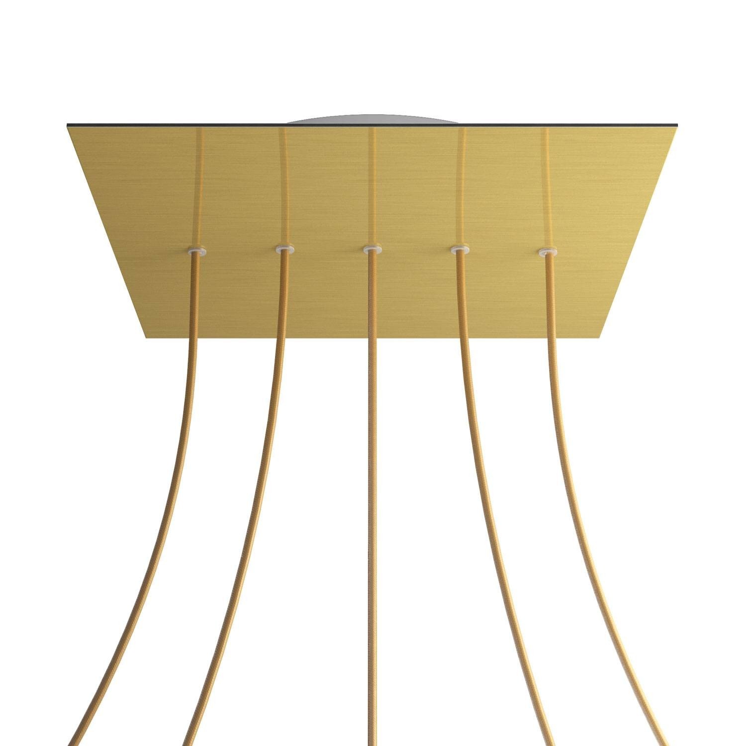 Quadratisches XXL 5 Inline-Löcher und 4 Seitenlöchern Lampenbaldachin, Rose-One-Abdeckung, 400 mm