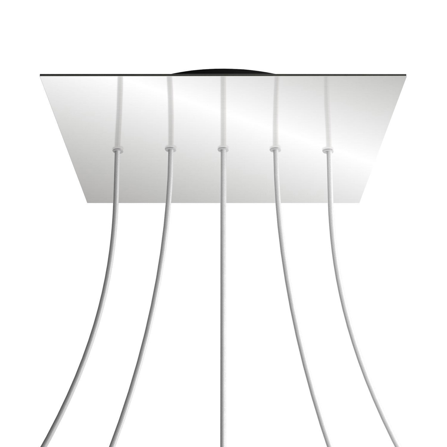 Quadratisches XXL 5 Inline-Löcher und 4 Seitenlöchern Lampenbaldachin, Rose-One-Abdeckung, 400 mm