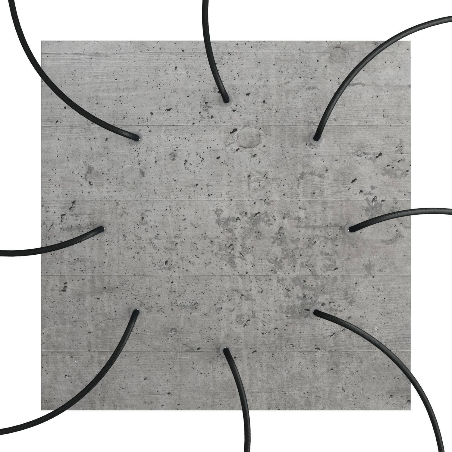 Quadratisches XXL 8-Loch und 4 Seitenlöchern Lampenbaldachin, Rose-One-Abdeckung, 400 mm