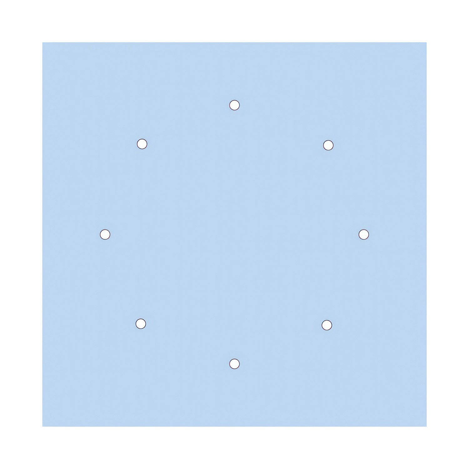 Rosace XXL Rose-One carré de 400 mm avec 8 trous et 4 trous latéraux