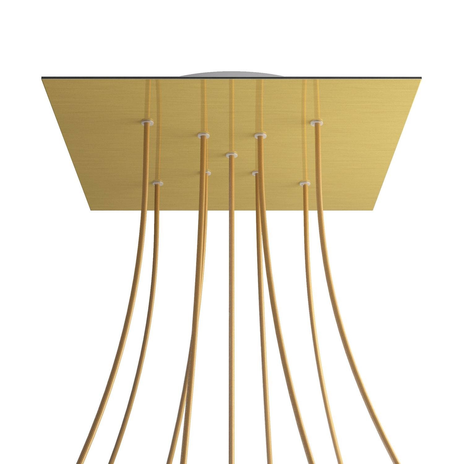 Quadratisches XXL 9 X-geformten Löchern und 4 Seitenlöchern Lampenbaldachin, Rose-One-Abdeckung, 400 mm