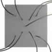 Quadratisches XXL 9 X-geformten Löchern und 4 Seitenlöchern Lampenbaldachin, Rose-One-Abdeckung, 400 mm