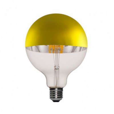 Gold Kopfspiegel Globe G125 LED Glühbirne 7W E27 dimmbar 2700K