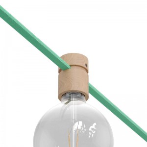 Lampenfassung aus Holz für Lichterketten und Filé-System. Made in Italy