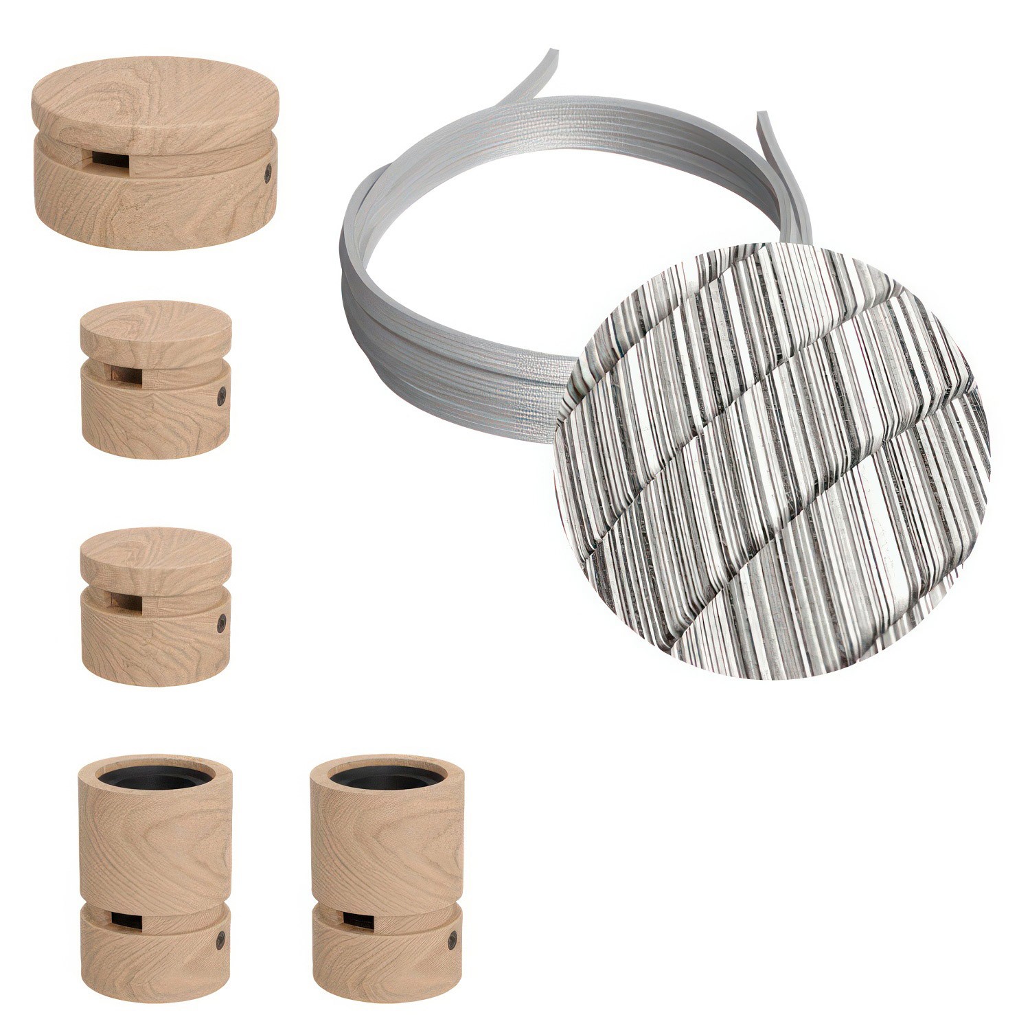 Sistema Filé Wiggle Kit - con cavo di 3 m per catenaria e 5 componenti in legno per interni