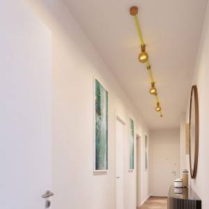 Kit Linear Filé system - avec câbles pour guirlande lumineuse de 5 mètres et 7 composants en bois pour intérieur