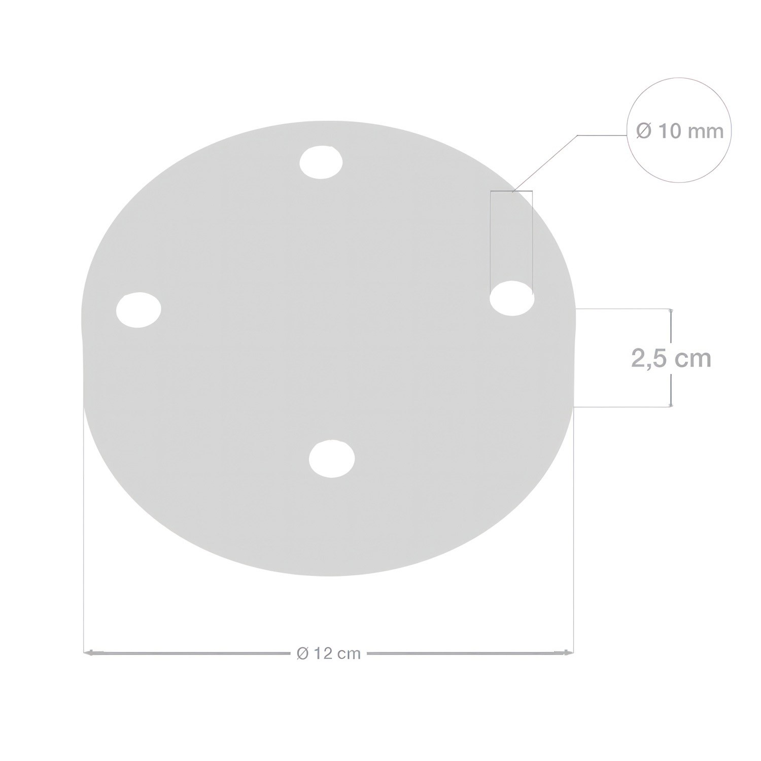 Zylindrischer 4-Loch-Lampenbaldachin Kit aus Metall