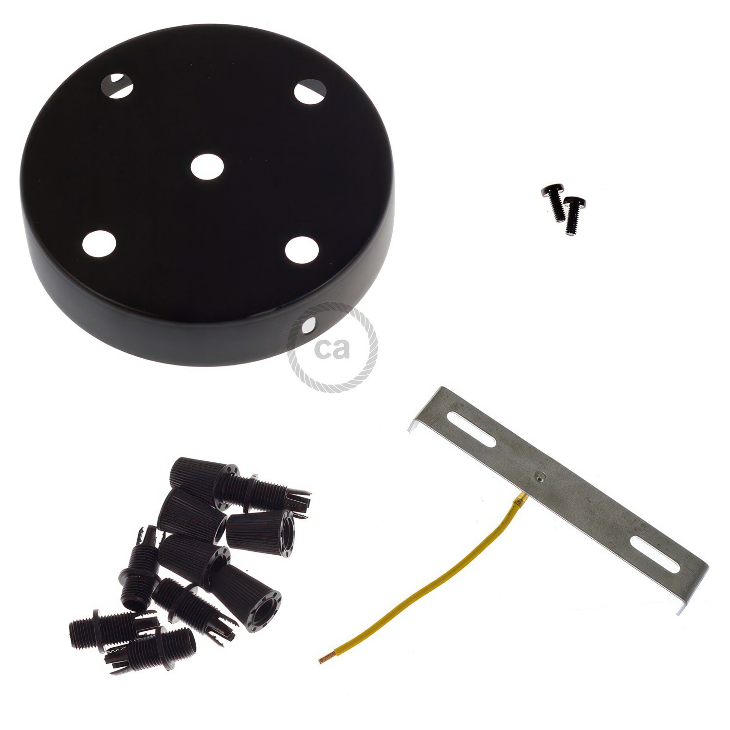 Zylindrischer 5-Loch-Lampenbaldachin Kit aus Metall