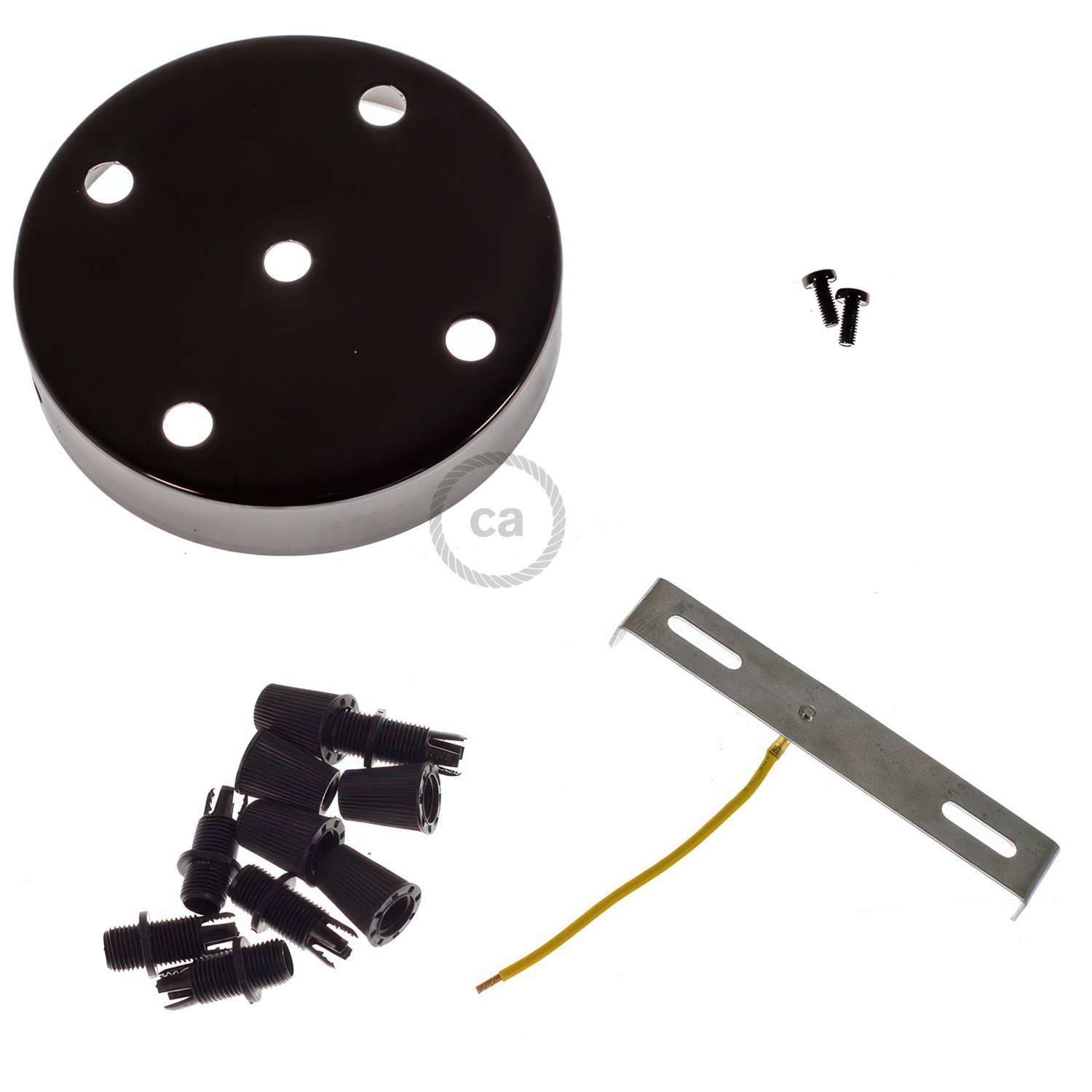 Zylindrischer 5-Loch-Lampenbaldachin Kit aus Metall