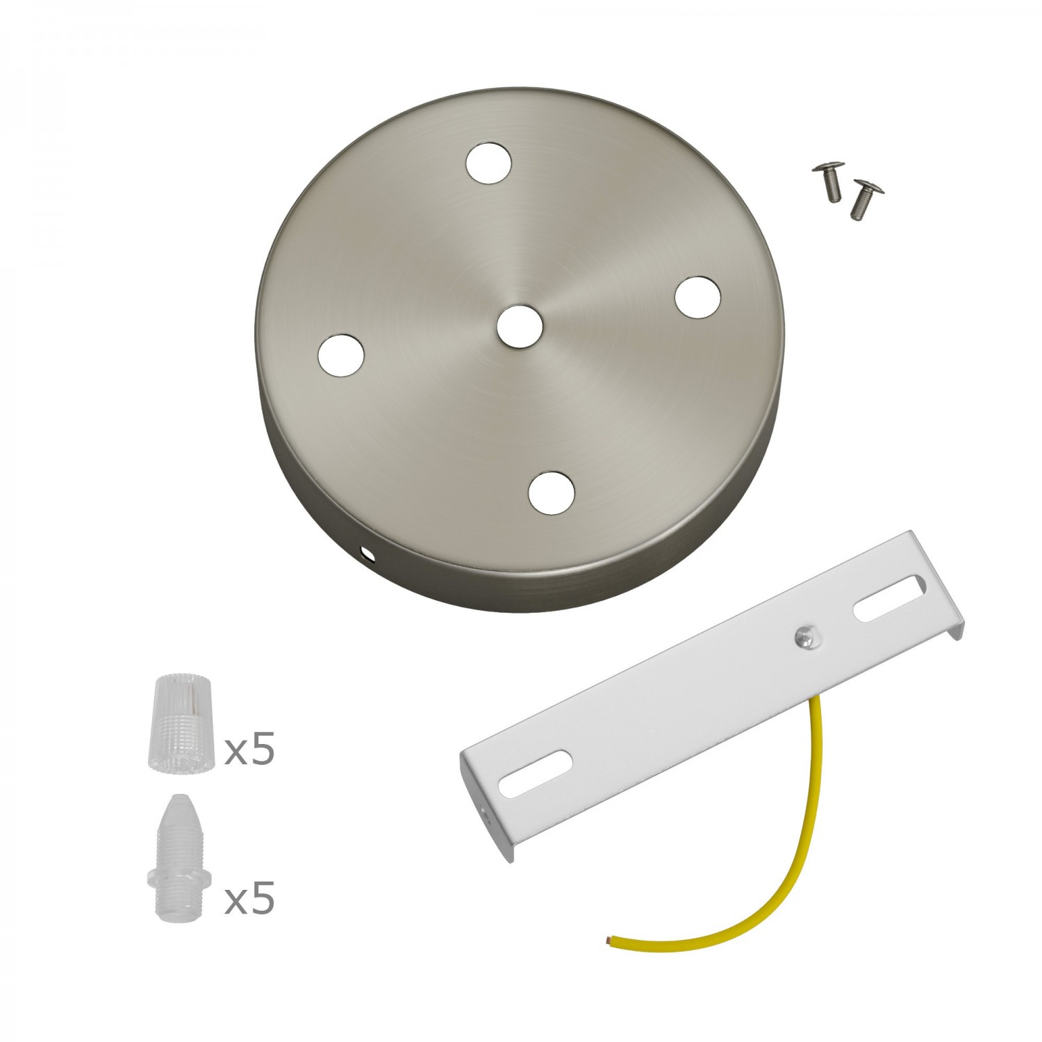 Zylindrischer 5-Loch-Lampenbaldachin Kit aus Metall