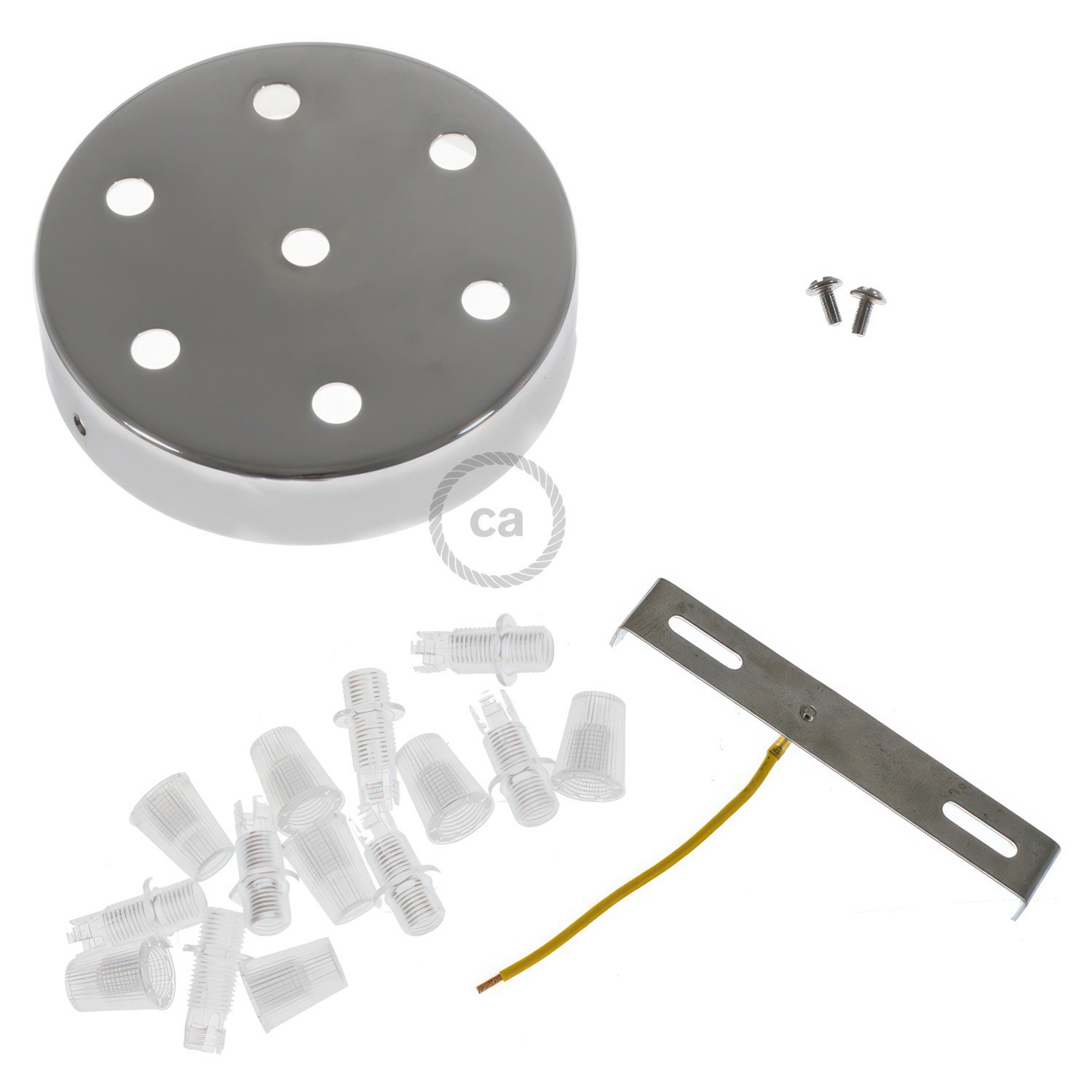 Kit rosace métallique cylindrique à 7 trous