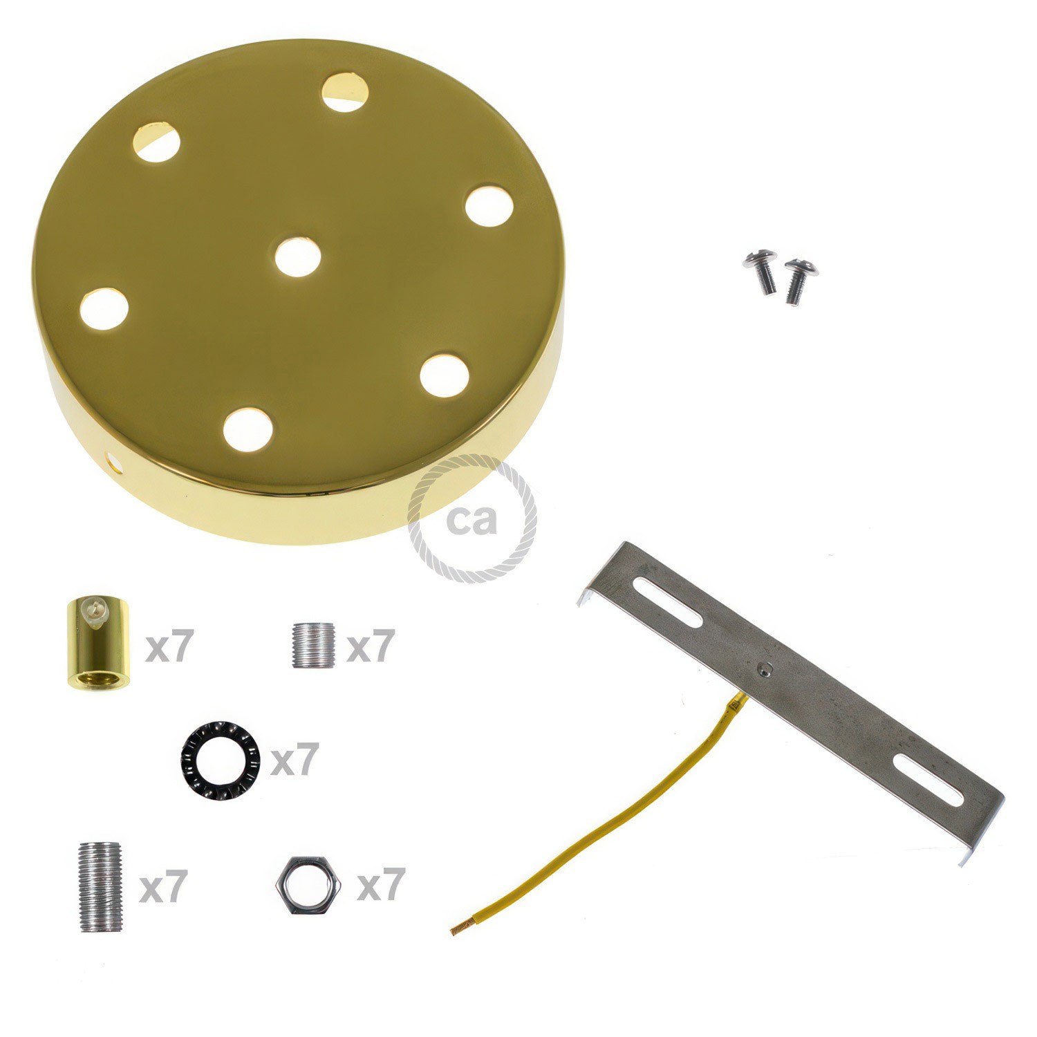 Kit rosace métallique cylindrique à 7 trous