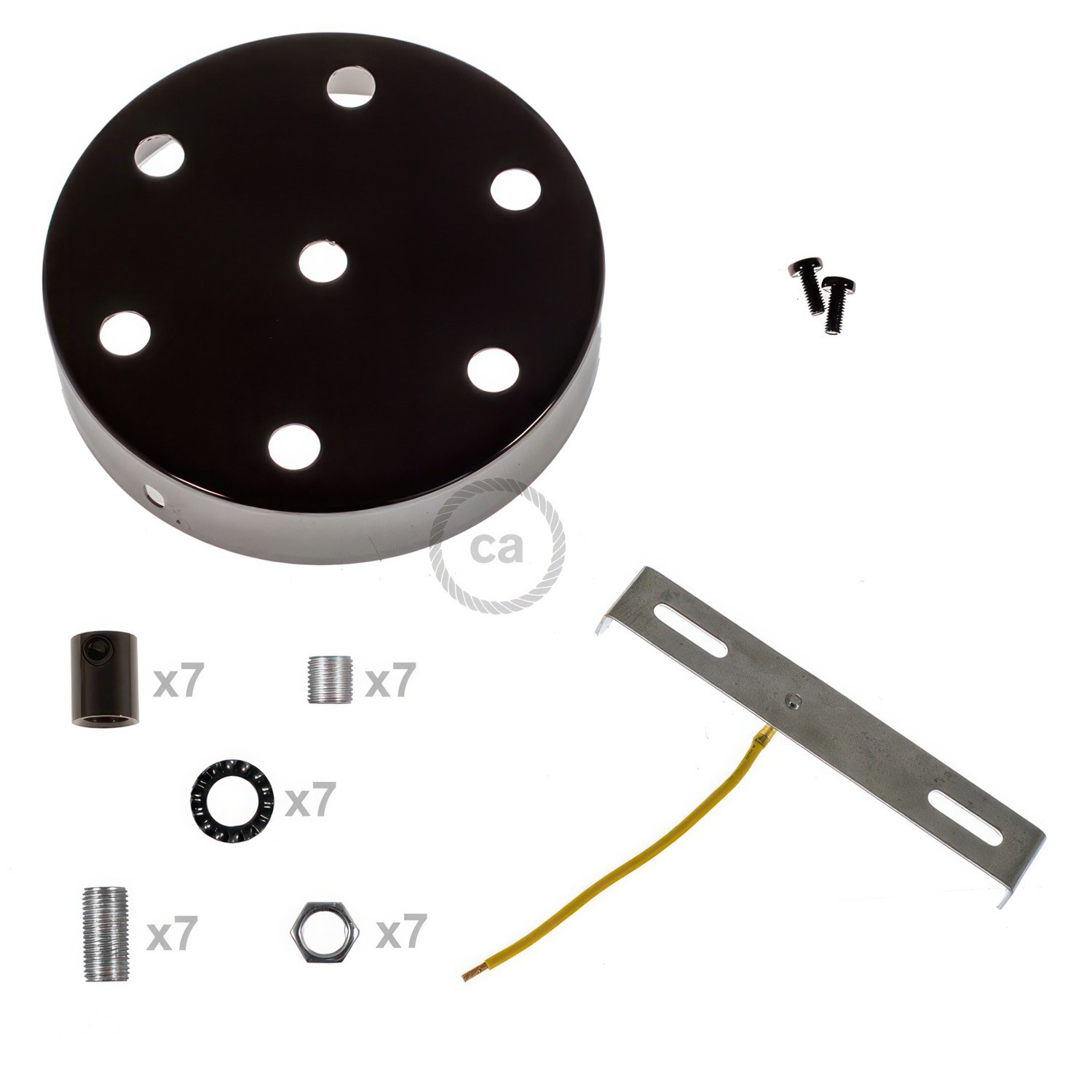 Zylindrischer 7-Loch-Lampenbaldachin Kit aus Metall