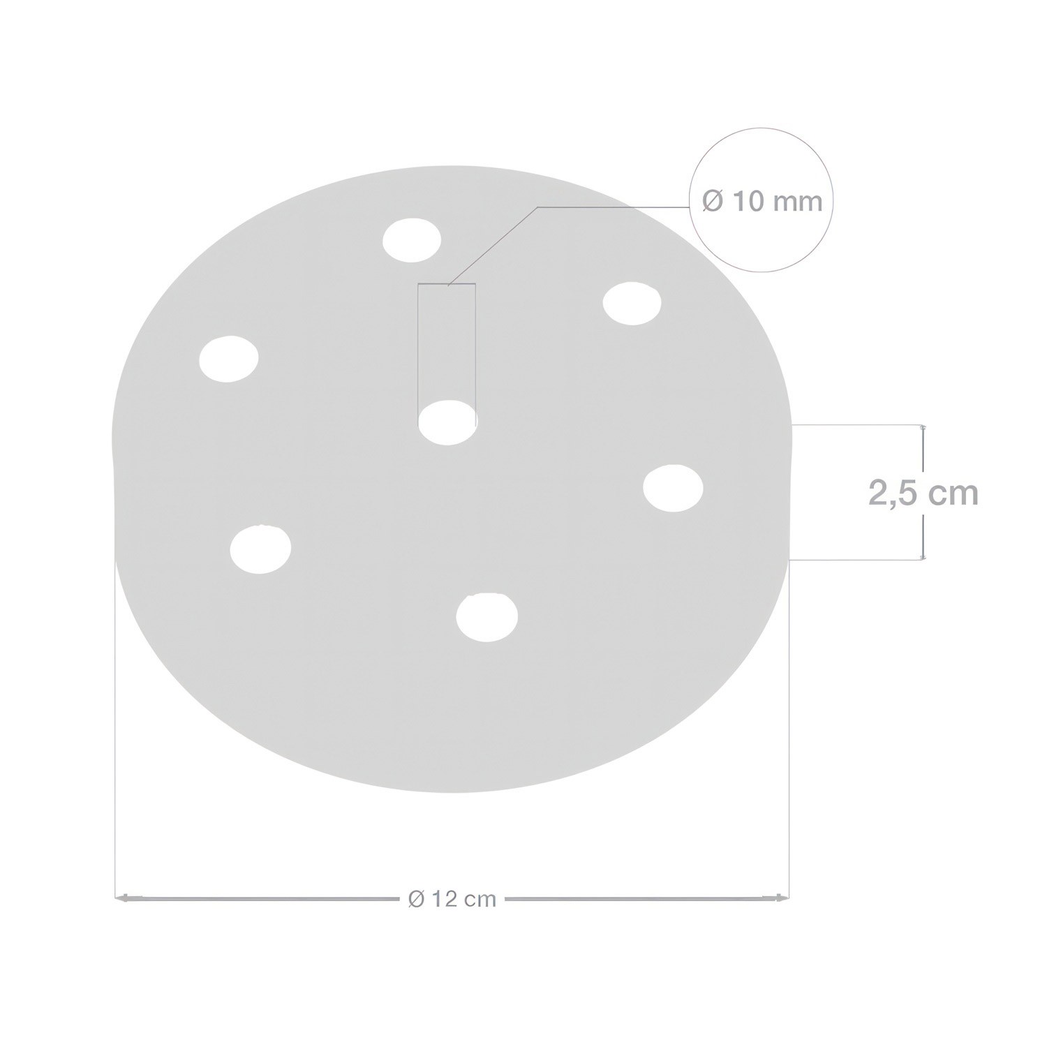 Zylindrischer 7-Loch-Lampenbaldachin Kit aus Metall