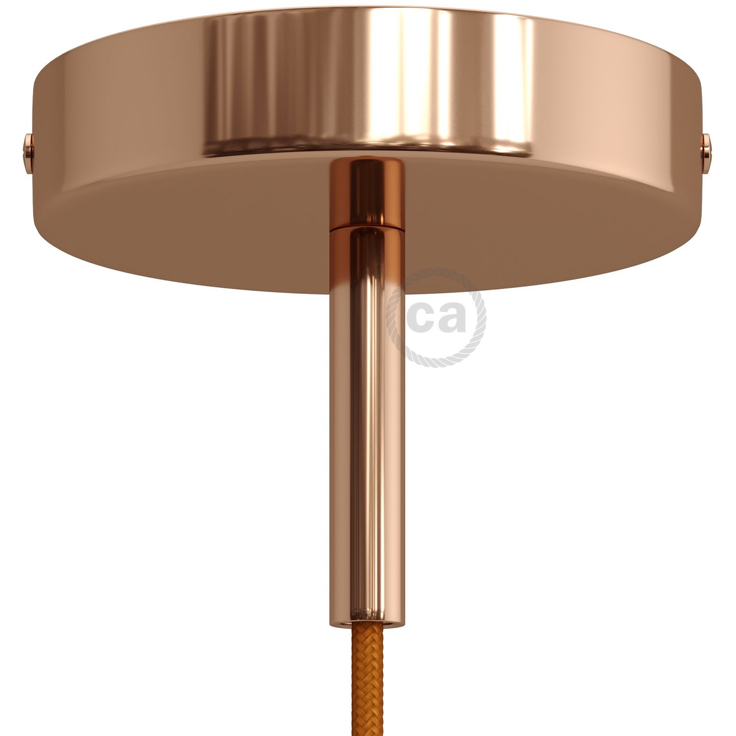 Kit rosone cilindrico in metallo con serracavo da 7 cm