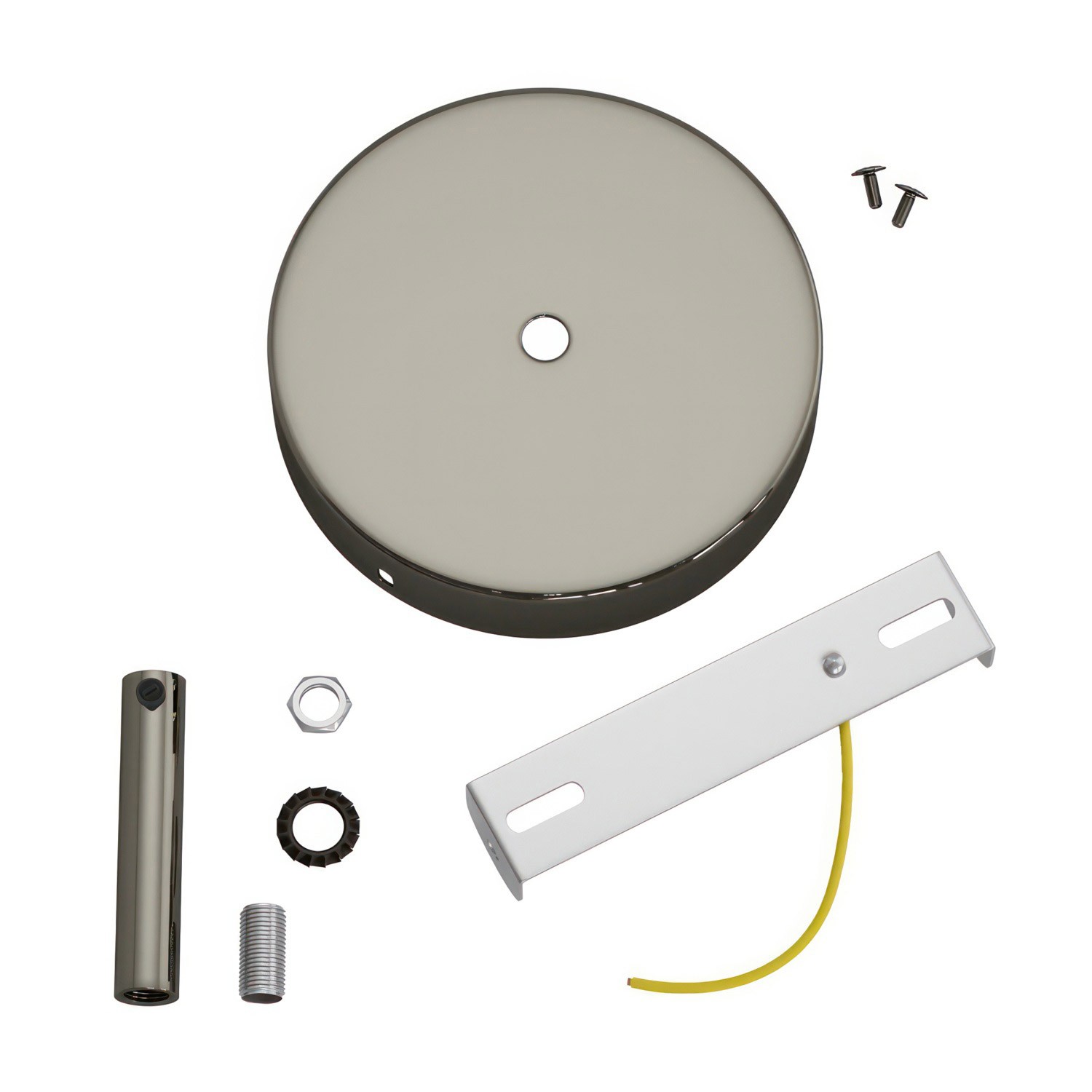 Kit rosone cilindrico in metallo con serracavo da 7 cm