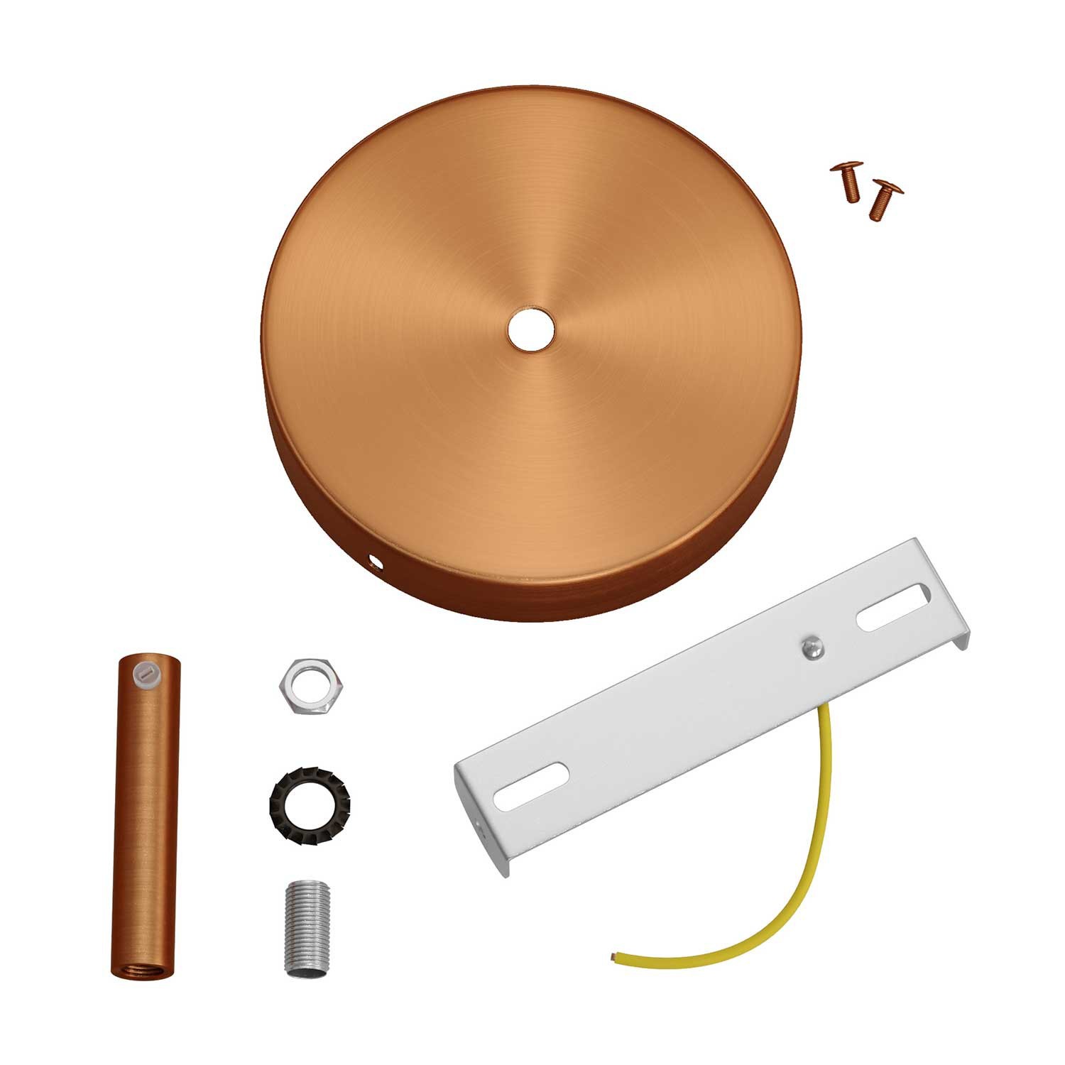 Zylindrischer Lampenbaldachin Kit aus Metall mit 7 cm Kabelklemme