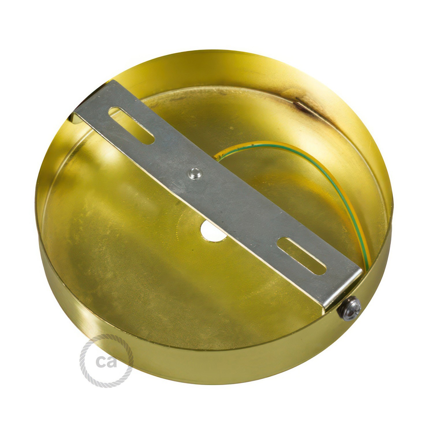 Kit rosone cilindrico in metallo con serracavo da 15 cm