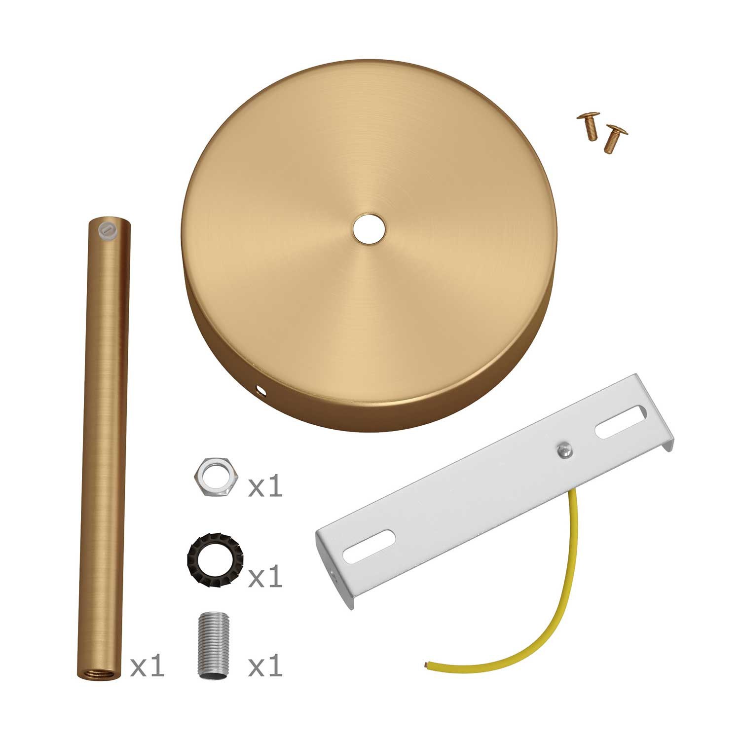 Zylindrischer Lampenbaldachin Kit aus Metall mit 15 cm Kabelklemme