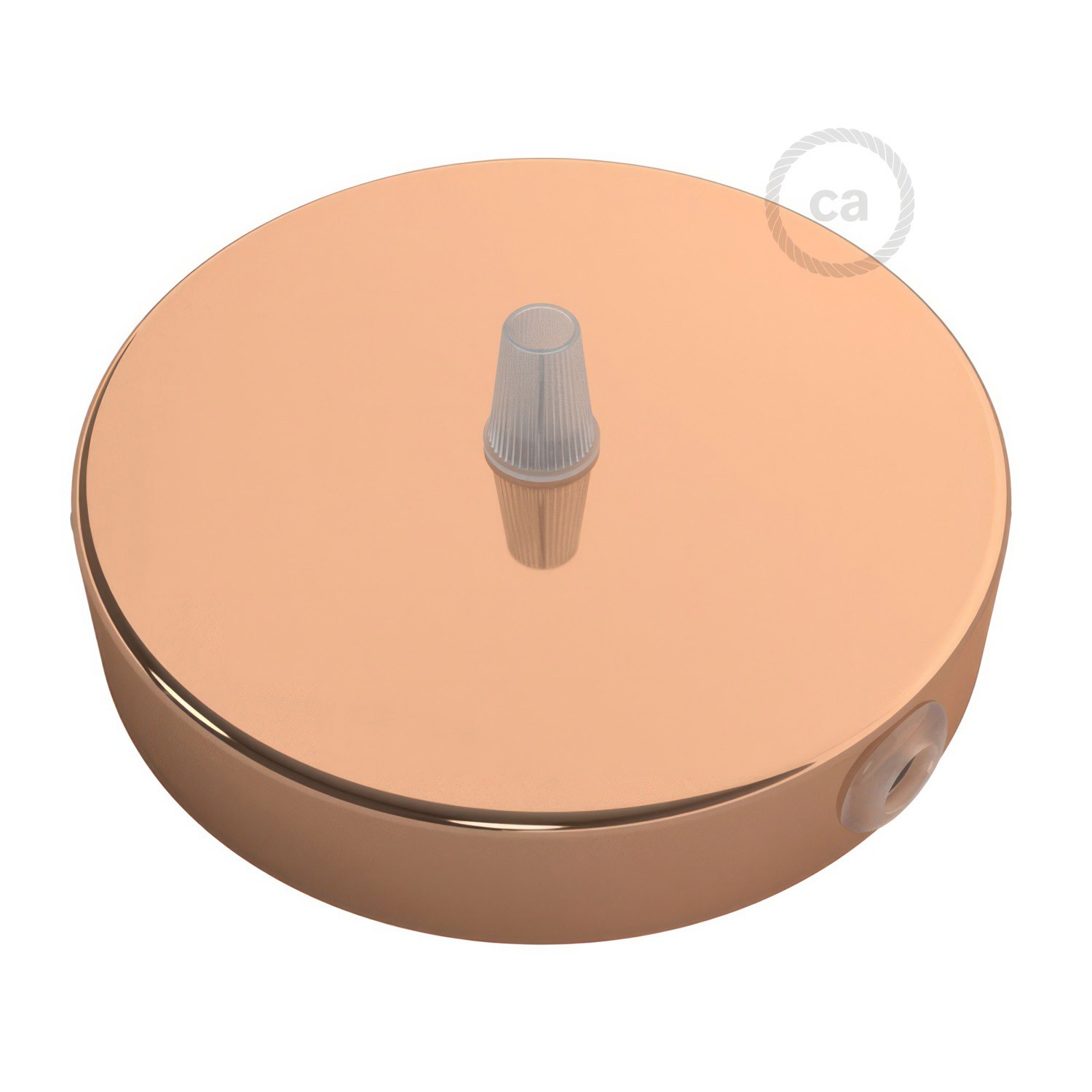 Kit rosace cylindrique en métal avec 1 trou central et 2 trous latéraux
