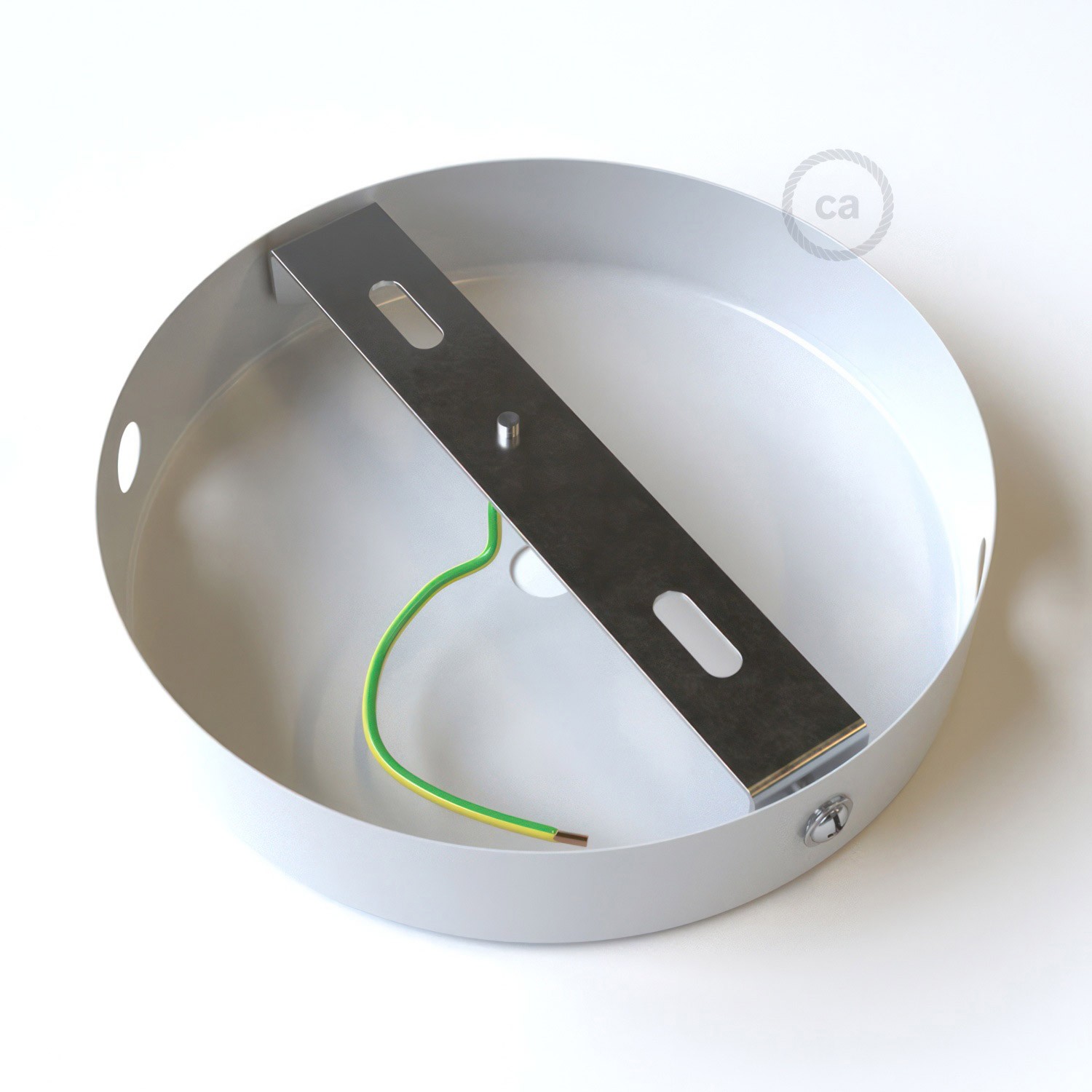 Kit rosace cylindrique en métal avec 1 trou central et 2 trous latéraux