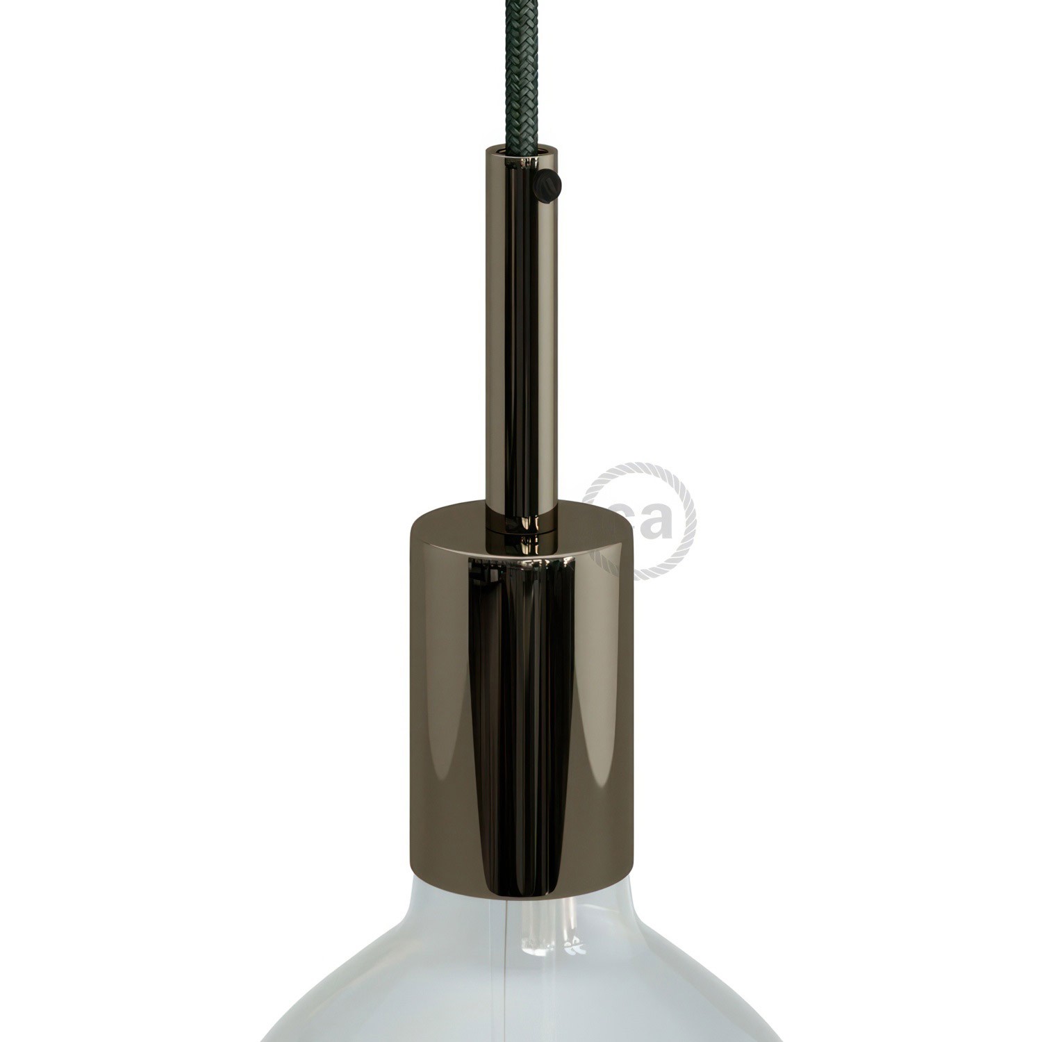 Zylindrisches E27-Lampenfassungs-Kit aus Metall mit 7 cm Kabelklemme