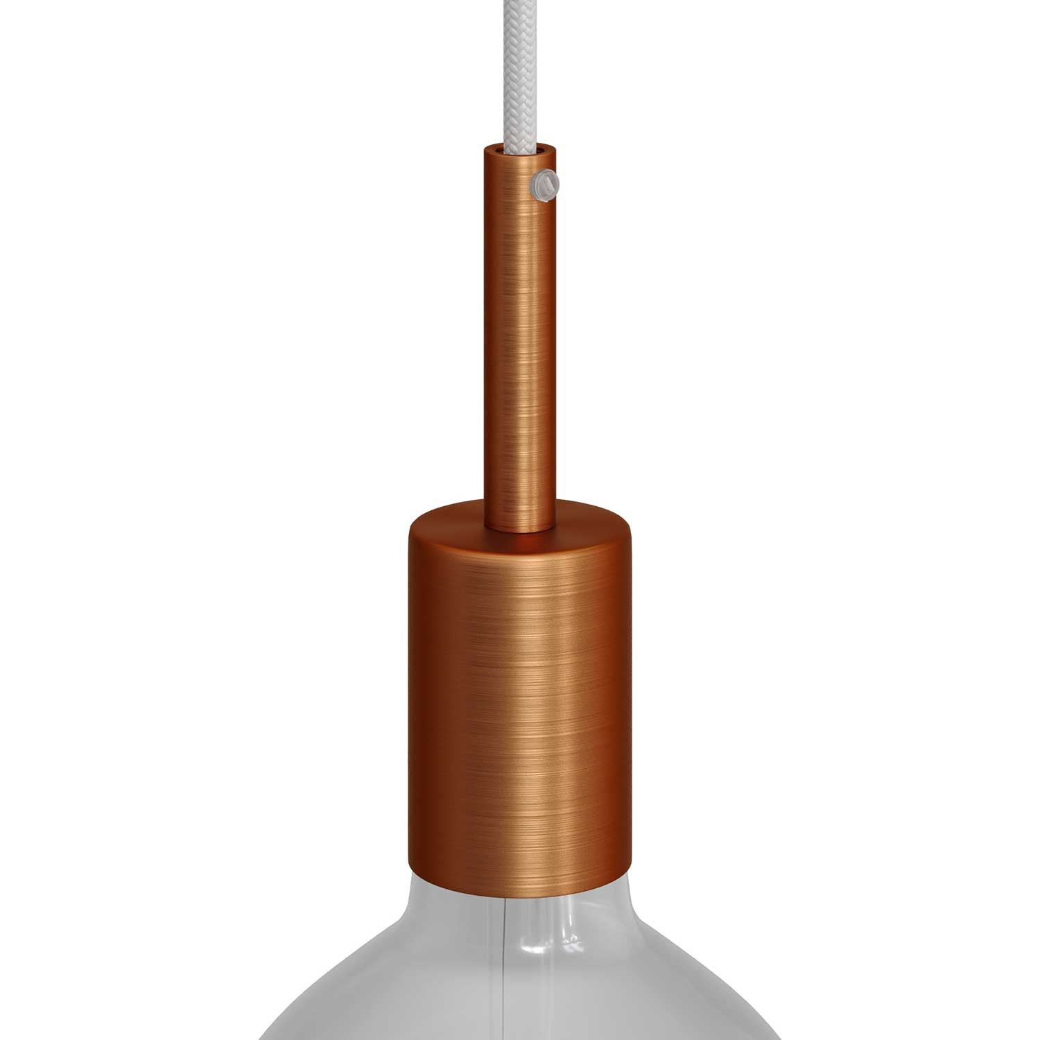Kit douille E27 cylindrique en métal avec serre-câble de 7 cm