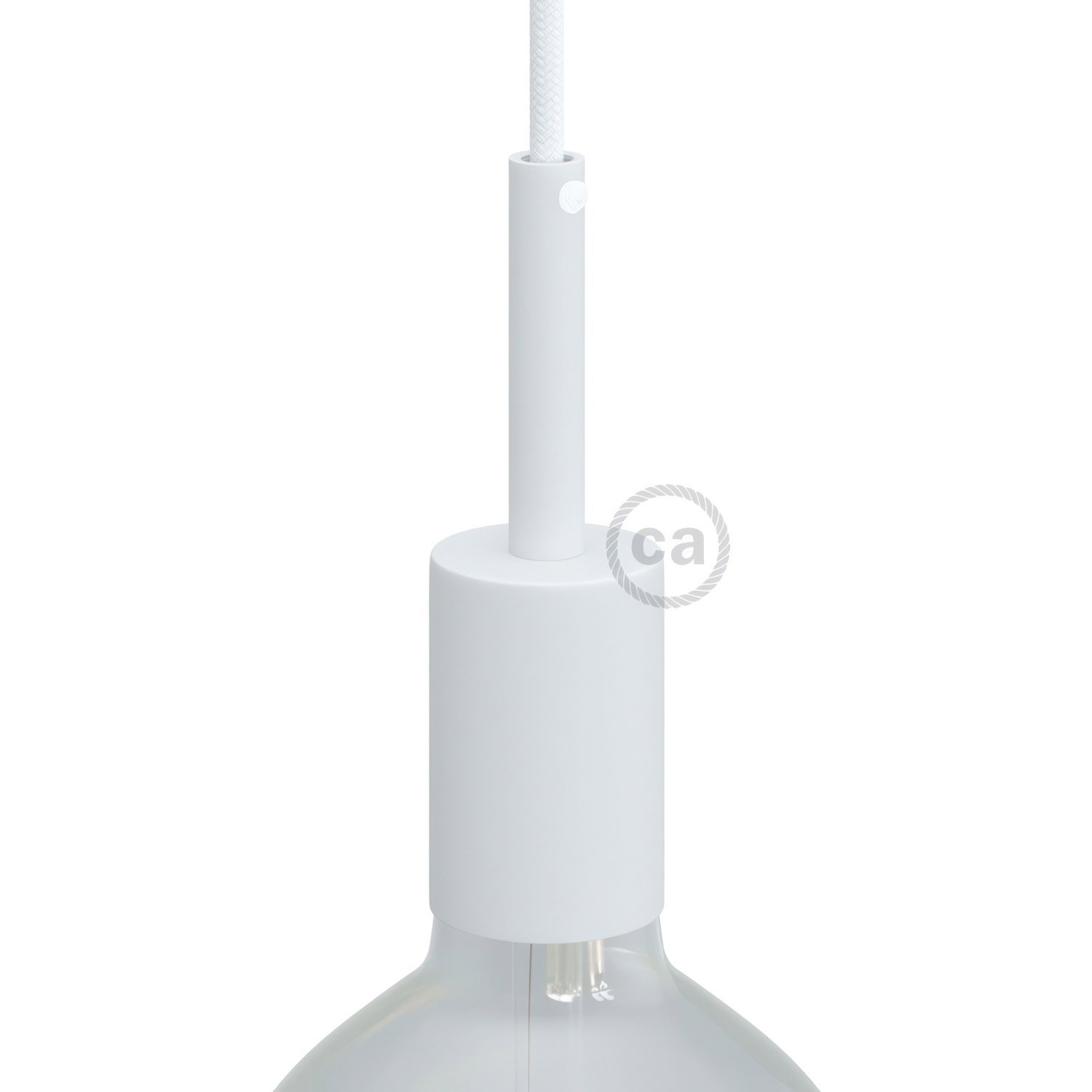 Zylindrisches E27-Lampenfassungs-Kit aus Metall mit 7 cm Kabelklemme