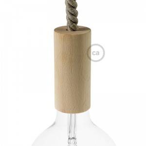 E27-Lampenfassungs-Kit aus Holz für XL-Seilkabel