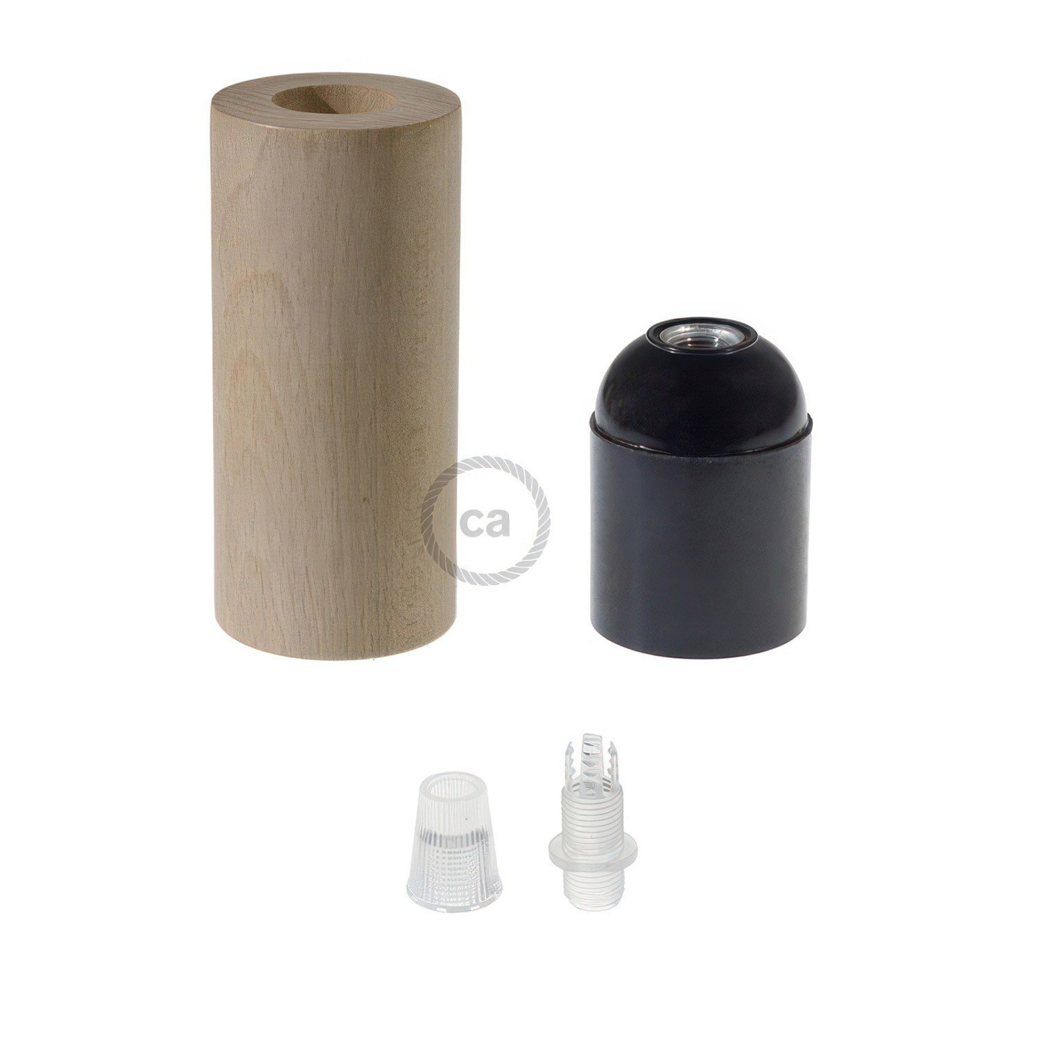 Kit douille E27 en bois pour corde 2XL