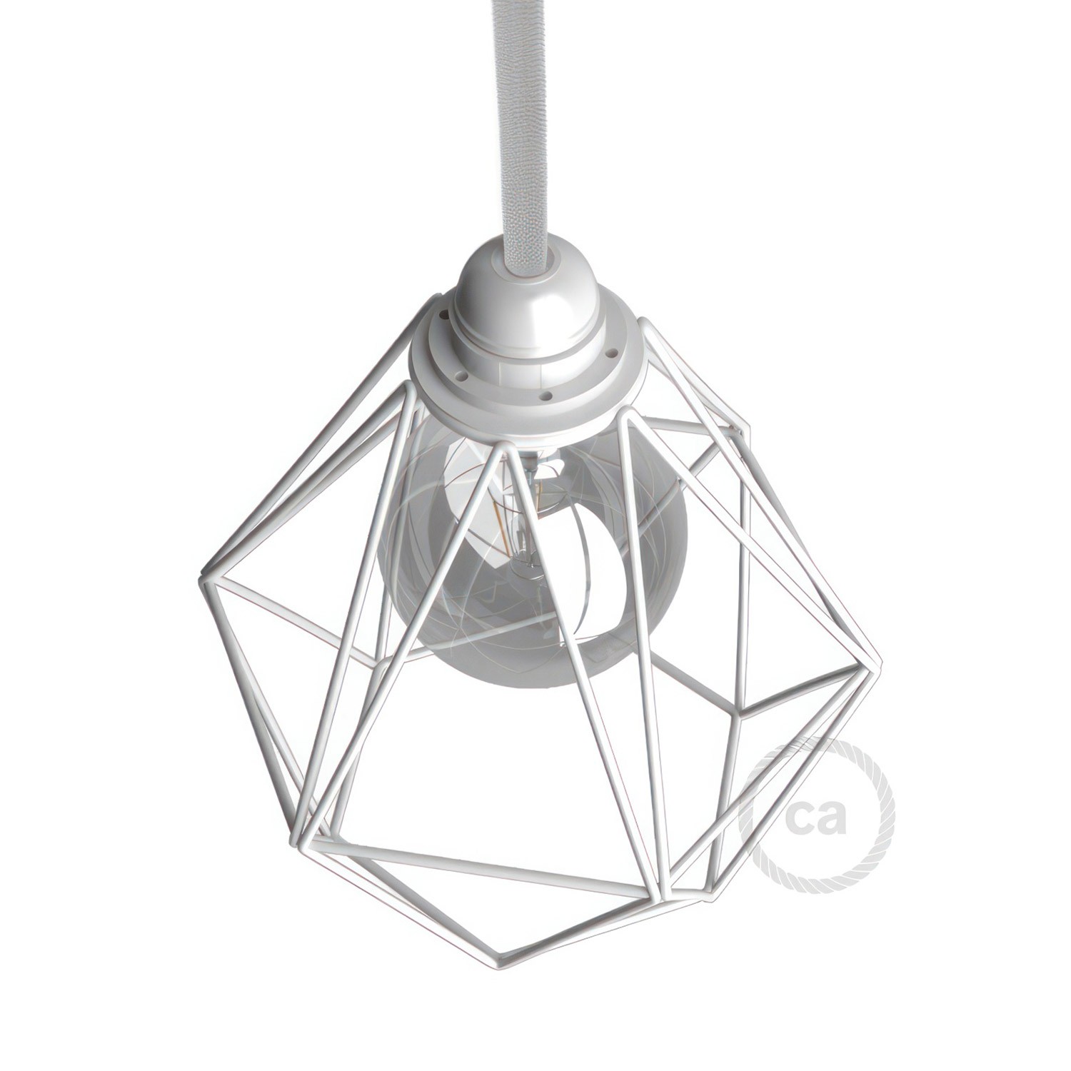 Diamantförmiger Lampenschirmkäfig aus Metall mit E27-Fassung