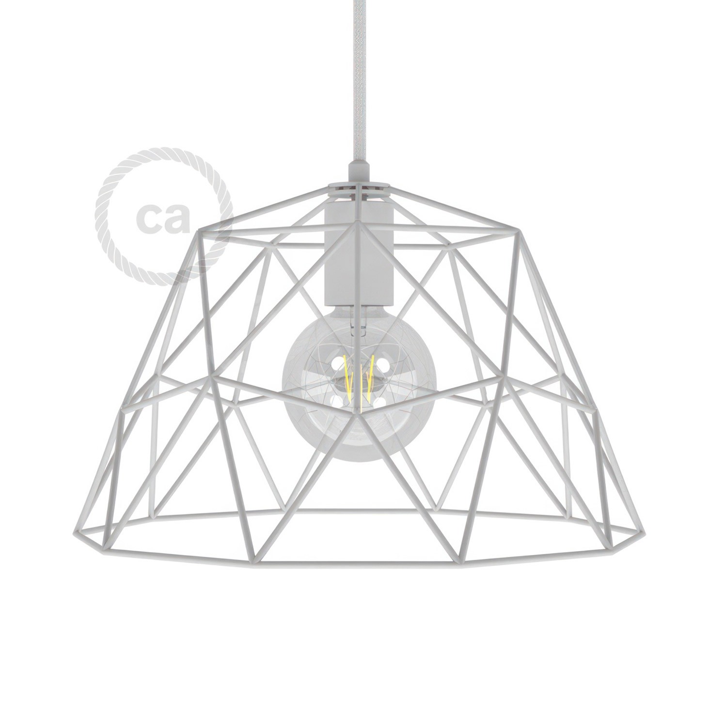 Lampenschirmkäfig Dome XL aus Metall mit E27-Fassung