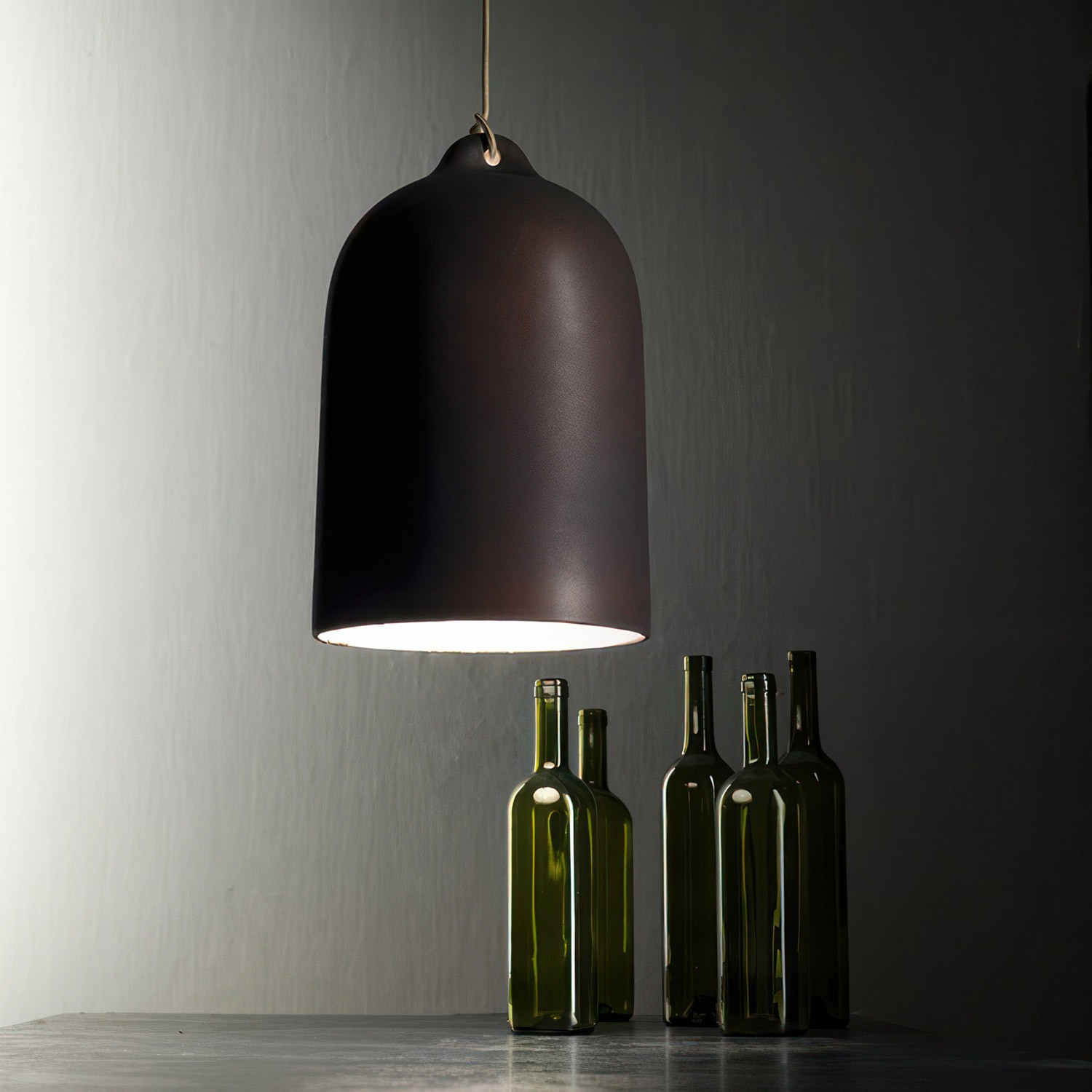 Glockenförmiger Lampenschirm XL aus Keramik zum Aufhängen - Made in Italy