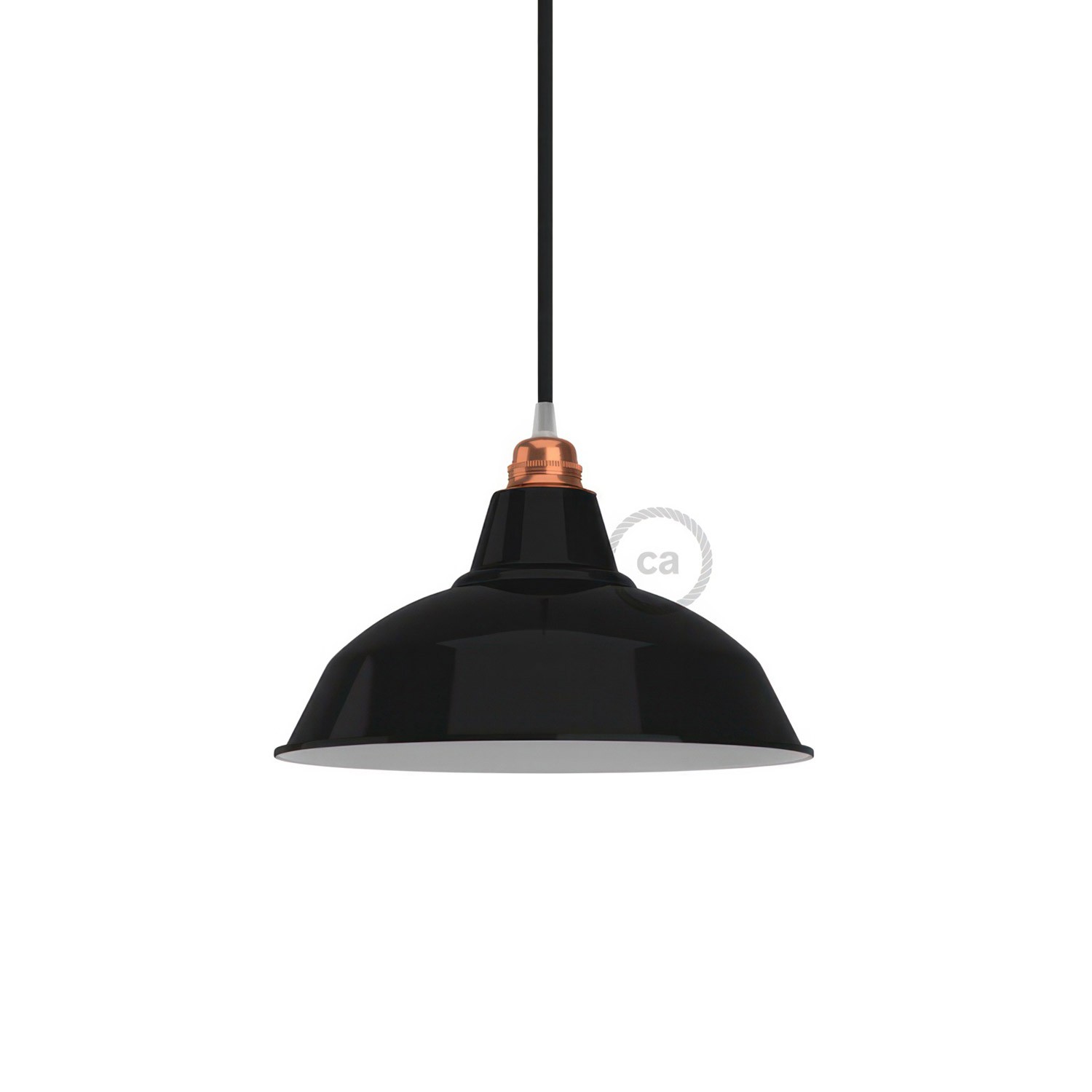 Lampenschirm Bistrot aus lackiertem Metall mit E27-Fassung, 30 cm Durchmesser