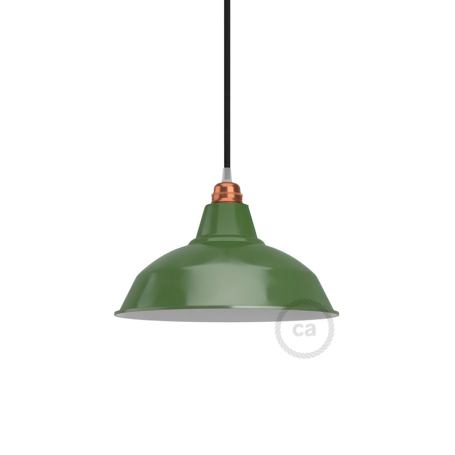 Lampenschirm Bistrot aus lackiertem Metall mit E27-Fassung, 30 cm Durchmesser